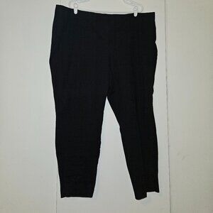 🤩3/$15! Afani Black Cropped Pants w Velvet Trim (24W)